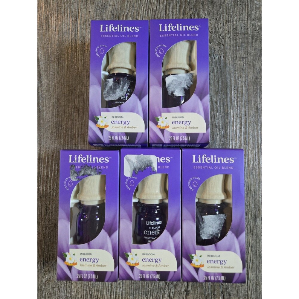 Lot of 5 Lifelines In Bloom Essential Oil Blend Jasmine & Amber Energy